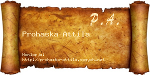 Prohaska Attila névjegykártya