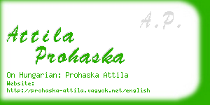 attila prohaska business card